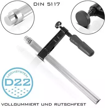 Stahlwerk Spannzwinge f&uuml;r Schwei&szlig;tische 80x300mm, D22mm Lochsystem (5425)