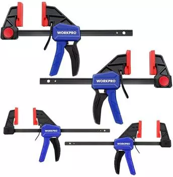 WORKPRO Einhandzwingen-Set 4-teilig 120/150mm