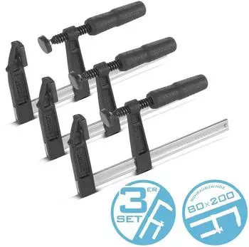 Stahlwerk F-Zwinge 80x200mm, 3er-Set (6772)
