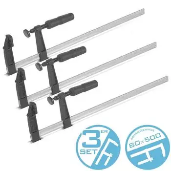 Stahlwerk F-Zwinge 80x500mm, 3er-Set (6773)
