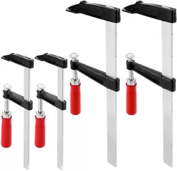 LuxusKollektion F-Klemmen Set 4-teilig, Spannweite 300/200mm, Maultiefe 80/50mm