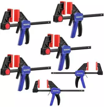 WORKPRO Einhandzwingen-Set 6-tlg., 150mm, 22,5kg/68kg Spannkraft